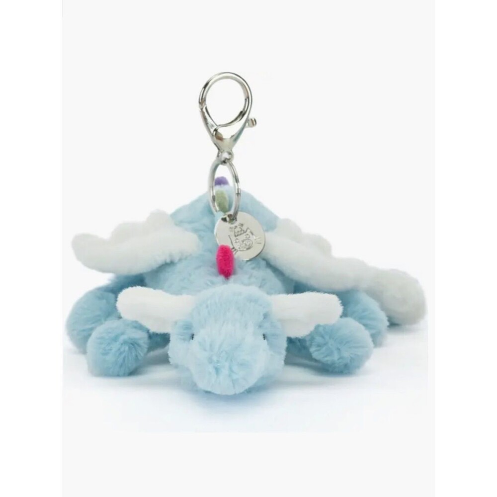 Jellycat Sky Dragon bag charm Plush Keychain stuffed animal colorful rare NEW!